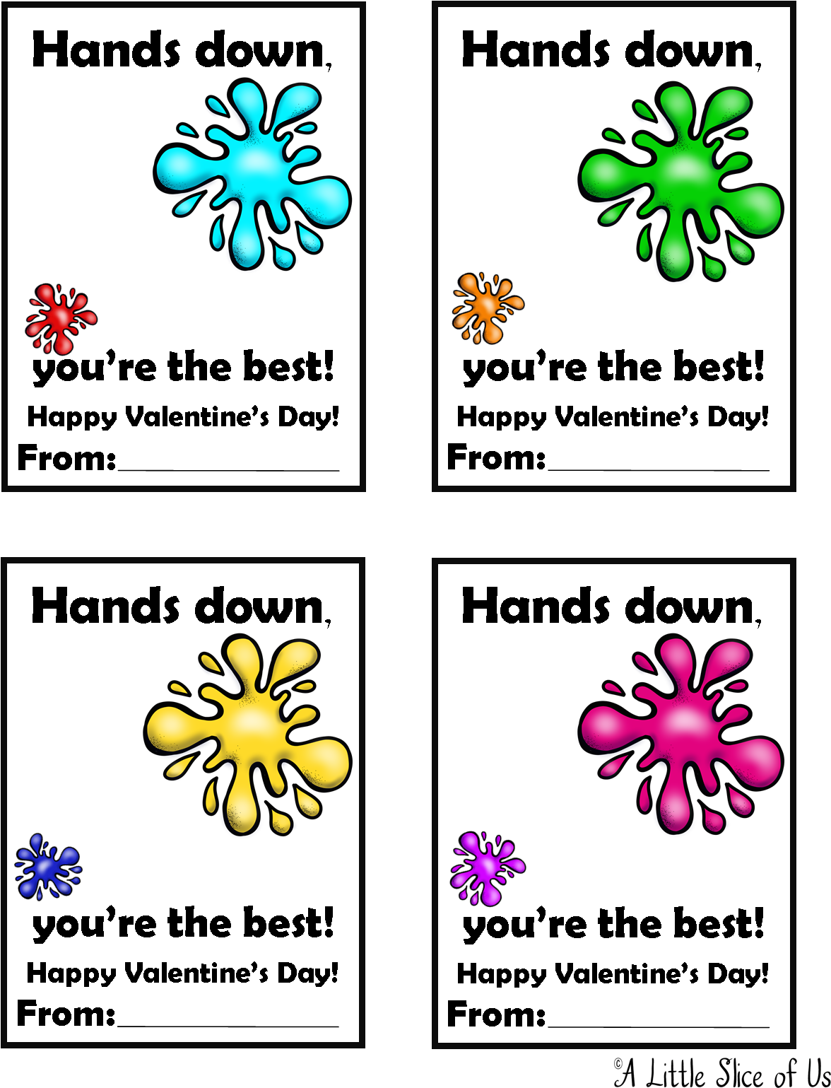 Sticky Hand Printable Valentine - Sticky Hand Valentine Printable (1183x1542), Png Download