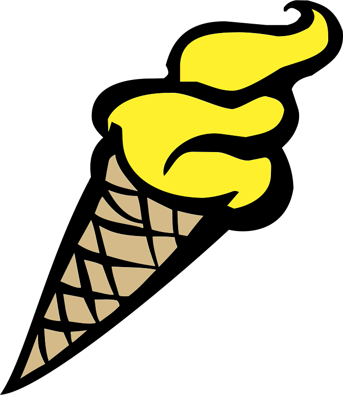 Ice Cream Cone - Yellow Ice Cream Clipart (695x800), Png Download