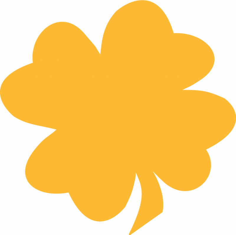 Yellow Clipart Shamrock - Yellow Four Leaf Clover (800x799), Png Download