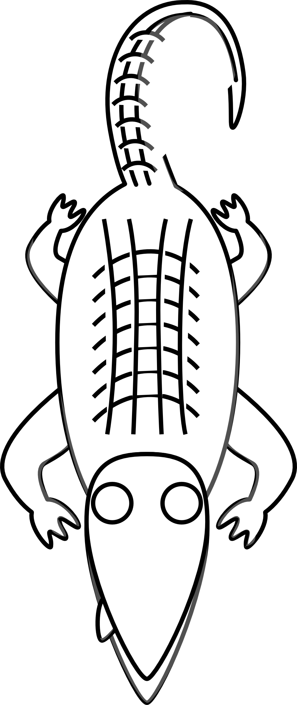 Alligator Clipart Black And White - Click Art Black And White Crocodile (999x2370), Png Download