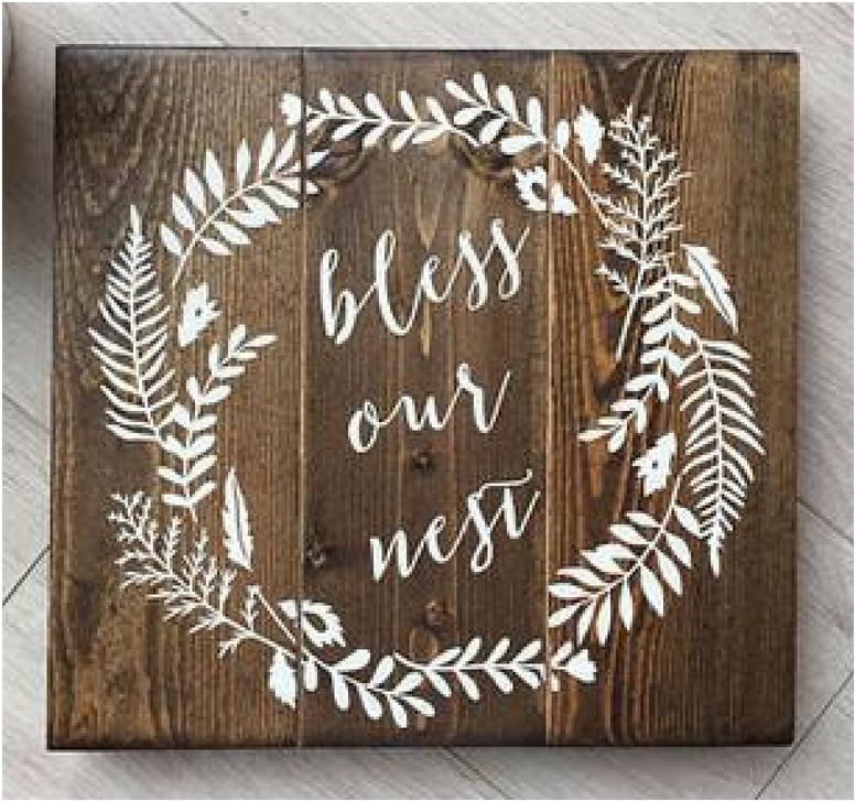 Bless Our Nest Wood Sign - House (1080x1080), Png Download
