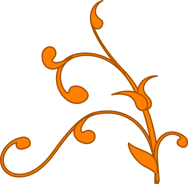 Gold Vine Clip Art At Clker - Pumpkin Vine Leaves Clip Art (600x585), Png Download