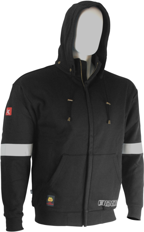 Sweatshirt Black With Zipper And Detachable Hood Fr - Sweatshirt (685x1023), Png Download