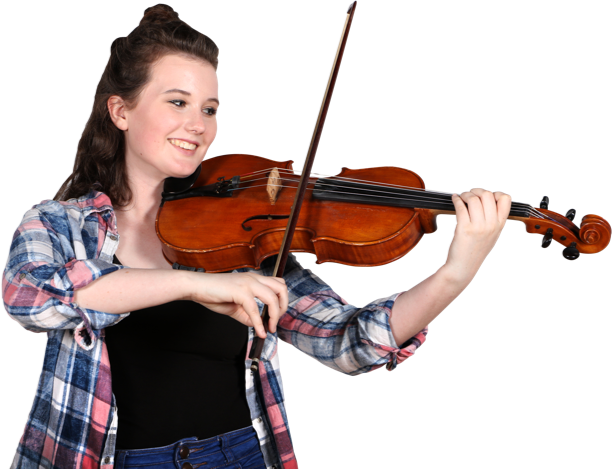 Lady Playing Violin - Violin (612x469), Png Download