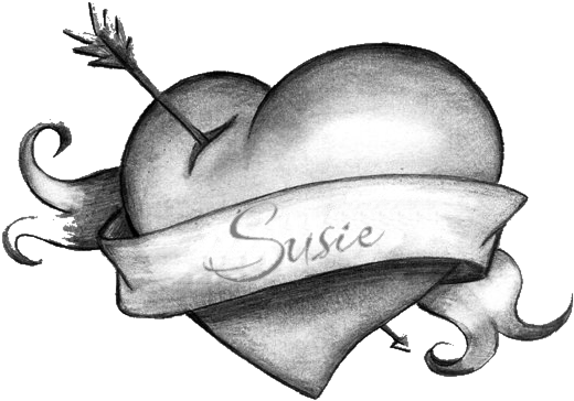Susie Arrow Thru Heart Black And White Photo By Passionateluvr41 - Illustration (600x450), Png Download