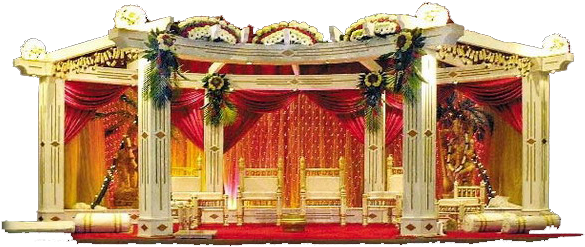 Blue Crystal Flora And Decor - Indian Wedding Mandap (591x249), Png Download
