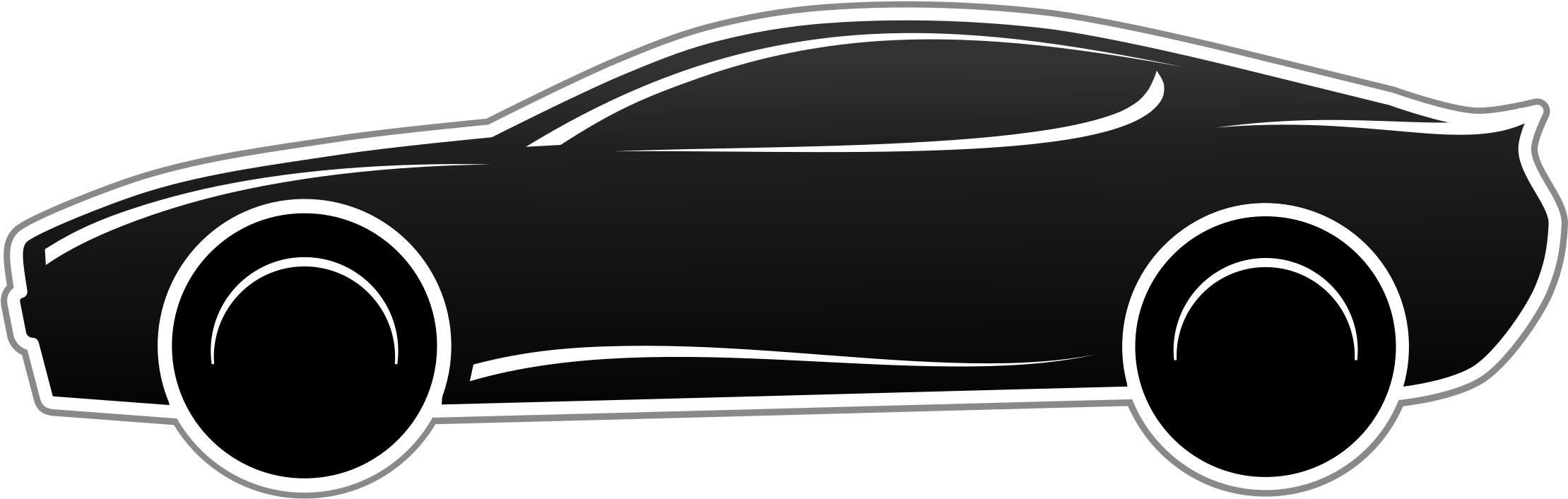 Sports Car Clipart Wallpapers For Iphone Is 4k Wallpaper - Sports Car Clipart Black And White (2400x795), Png Download