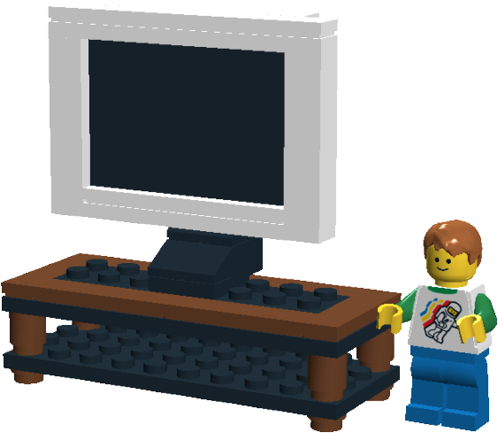 Lego Plasma-screen Tv - Lego Tv (1022x608), Png Download