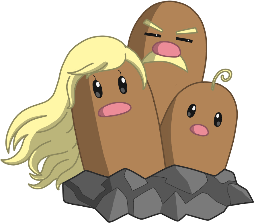 A-dugtrio - Cartoon (900x800), Png Download