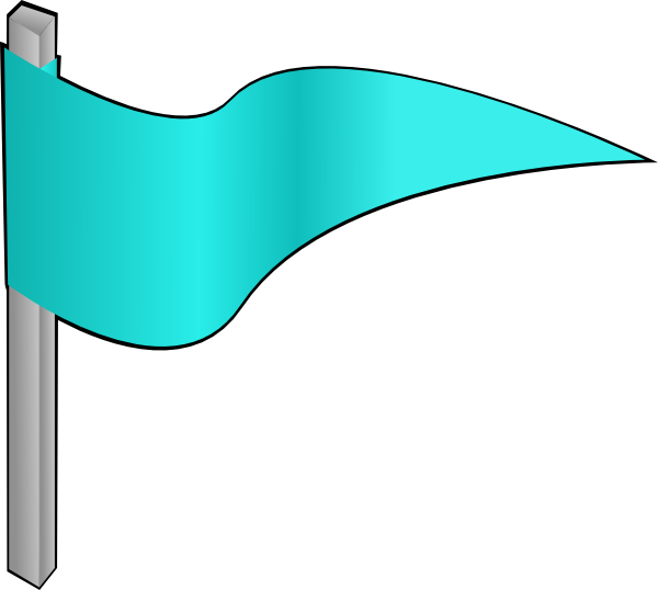 Waving Light Blue Flag Clip Art - Sky Blue Flag Clipart (600x538), Png Download