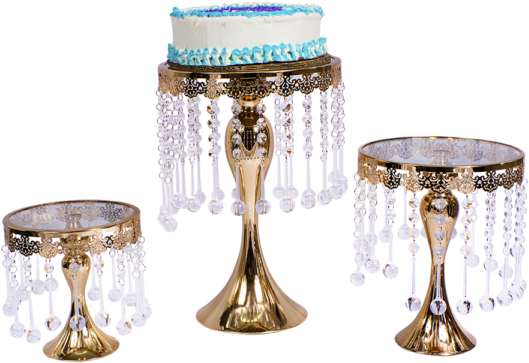 Crystal Cake Stand - Gold (600x600), Png Download
