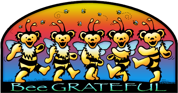 Bee Grateful Sticker - Bee Grateful Grateful Dead (640x355), Png Download
