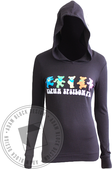 Alpha Epsilon Phi Grateful Dead Thermal Hoodie - Hoodie (464x585), Png Download