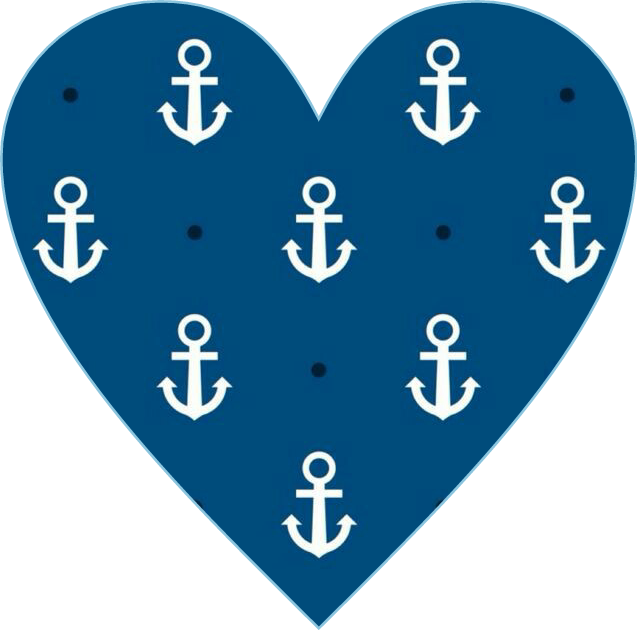 Heart Love Blue Anchor Awesome Cute Freetoedit - Emblem (637x630), Png Download