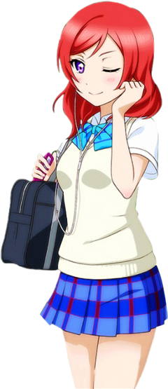 Makinishikino Maki Freetoedit - Cheap Women Cosplay Wigs Attractive Medium Straight (240x555), Png Download