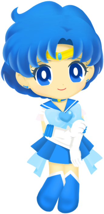 Sailor Moon Drops Sailor Mercury (653x721), Png Download