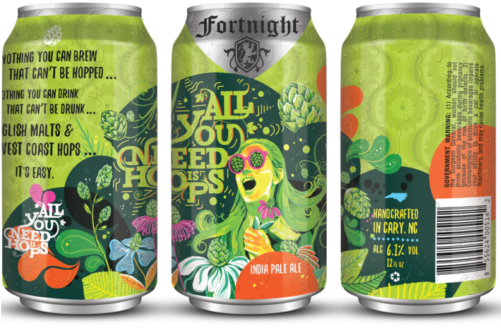 All You Need Is Hops Ipa - Fortnight Brewing Cans (500x500), Png Download