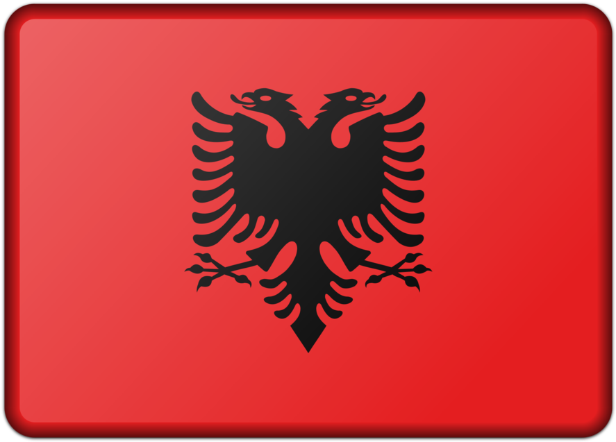 Flag Of Albania National Flag Double-headed Eagle - Albanian Flag Black And White (476x340), Png Download