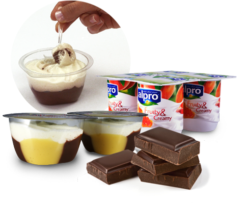 Desserts Packaging Machine - Packaging Materials For Desserts (524x480), Png Download