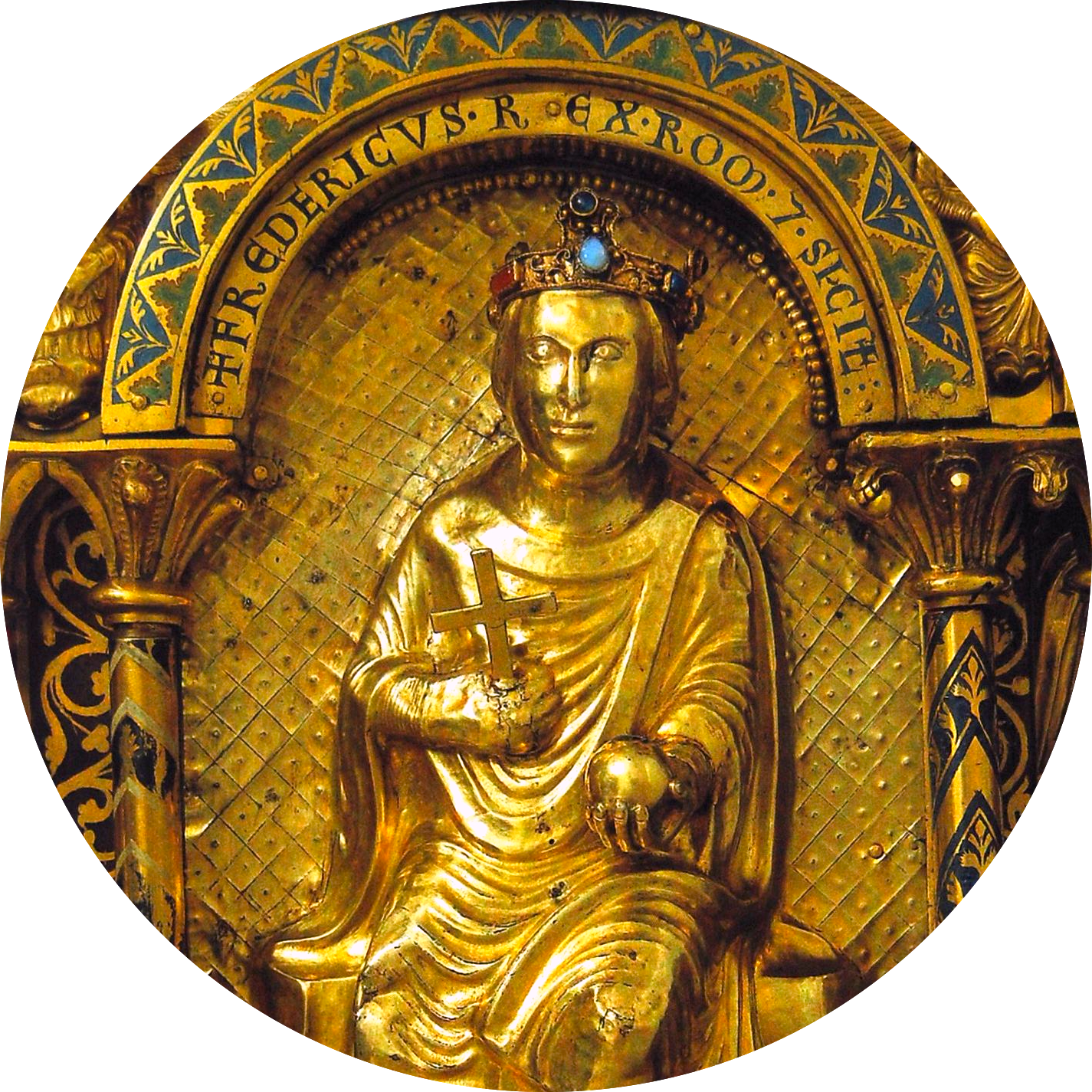 Holy Roman Emperor Frederick Ii As Depicted In The - Gicléedruk: The Shrine Of Charlemagne, Detail: Frederick (1425x1425), Png Download