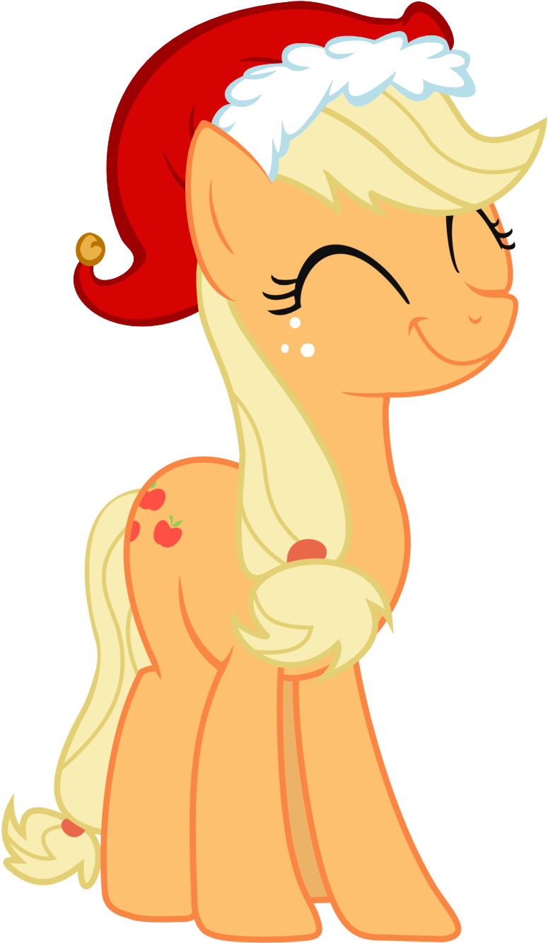 Up1ter, Christmas, Eyes Closed, Hat, Safe, Santa Hat, - My Little Pony Christmas Applejack (900x1692), Png Download