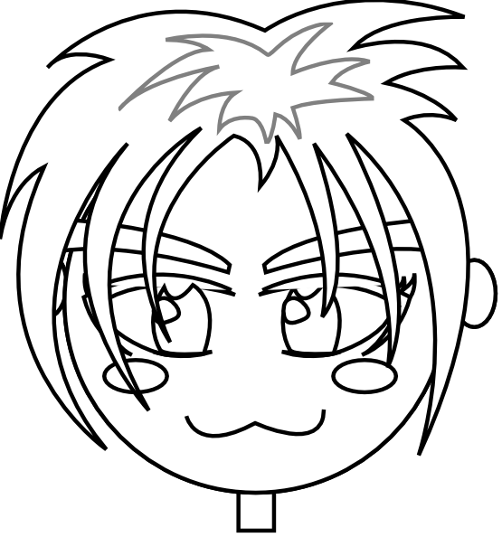 Cool Boy Black White Line Art 555px - Boy (555x594), Png Download