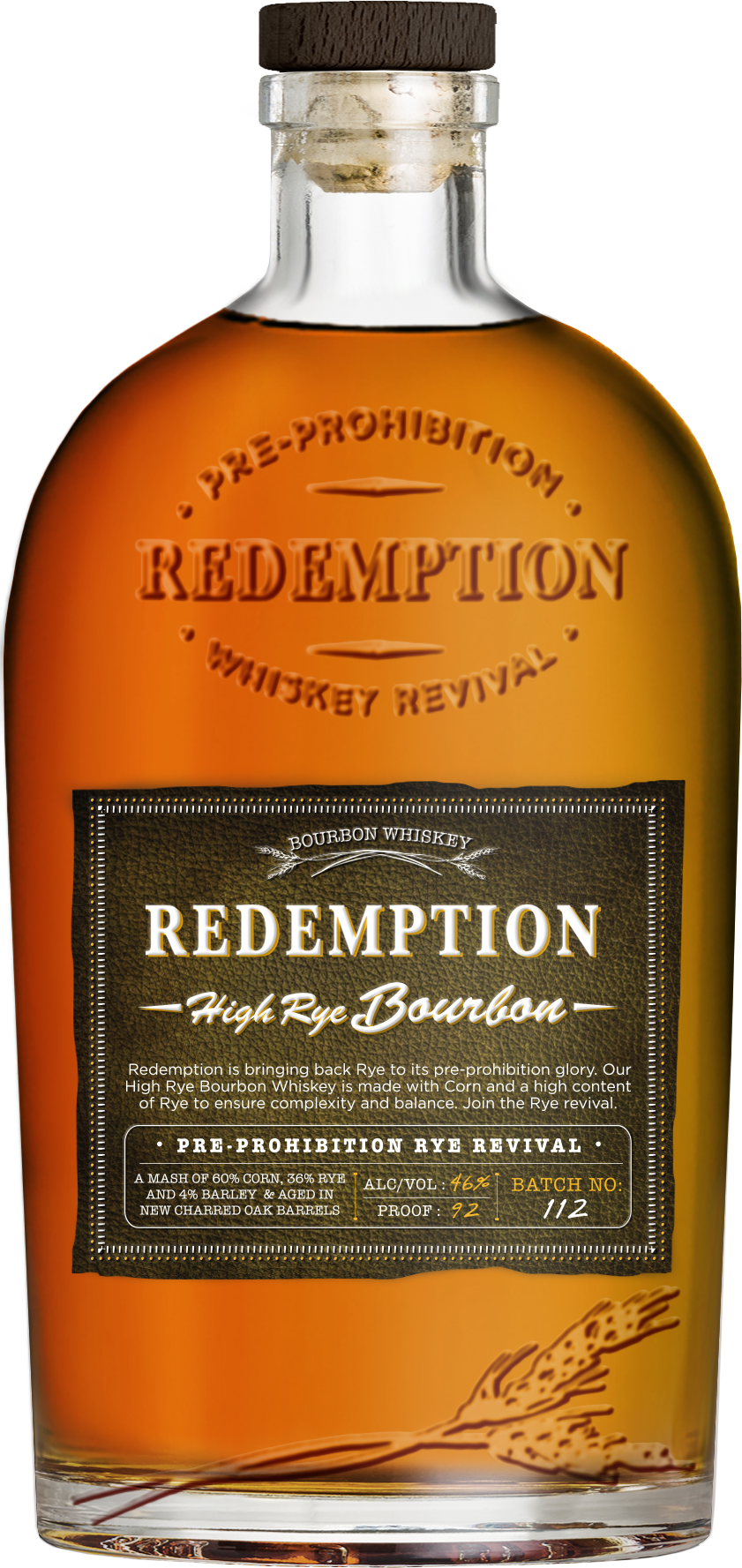 Redemption High-rye Bourbon Bottle Shot Production - Redemption Bourbon High Rye Redemption High Rye Bourbon (841x1777), Png Download
