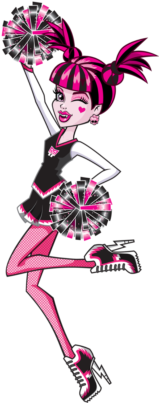 Frankenstein Clipart Ghoul - Monster High Draculaura Fearleading (565x1413), Png Download