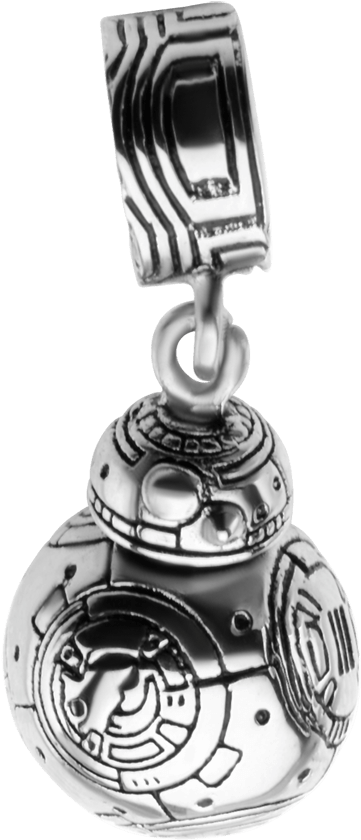 Bb-8 Sterling Silver Dangle Charm - Star Wars Logo Darth Vader & Stormtrooper Stainless (850x850), Png Download