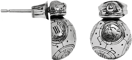 Bb-8 Droid 3d Stud Earrings - Star Wars Bb-8 Silver Tone Cartoon Comic Logo Post (600x600), Png Download