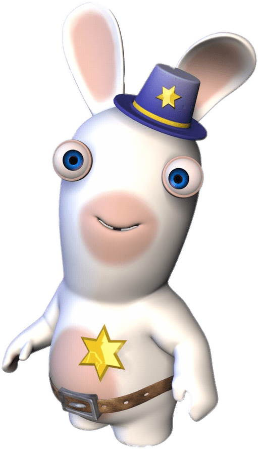 Rabbid Sheriff Png - Rayman Raving Rabbid (819x1024), Png Download