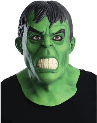 Adult Hulk Latex Mask - Adult The Hulk Full Mask (415x415), Png Download