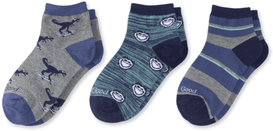 3-pack Boys Jake & Dinosaur Quarter Socks - Jake By The Lake-life Is Good Shoppe (570x570), Png Download