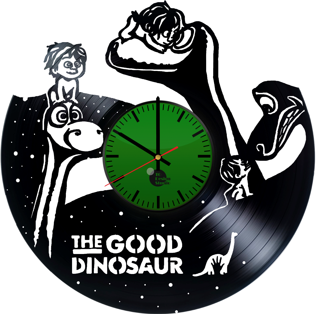 The Good Dinosaur Handmade Vinyl Record Wall Clock (1500x1500), Png Download