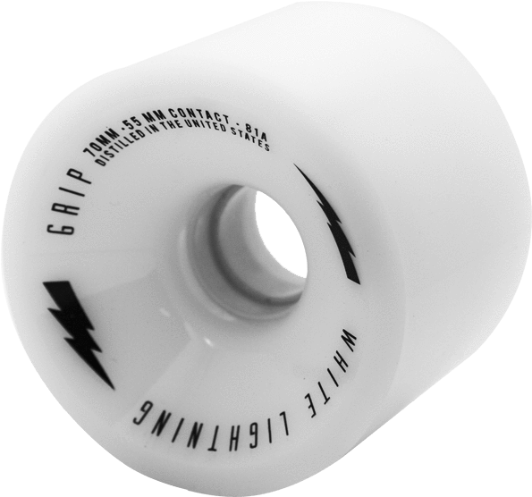 White Lightning 73mm Offset Grip Wheel Set - White Wheel Longboard (918x900), Png Download