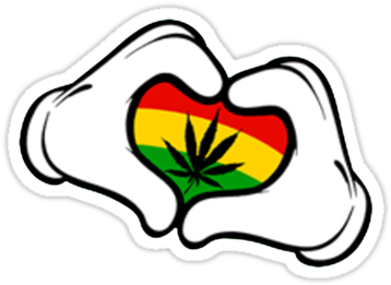 Love Weed Marijuana Leaves, Comics Toons, Mason Jar, - Hands Mickey Mouse Weed Png (375x360), Png Download