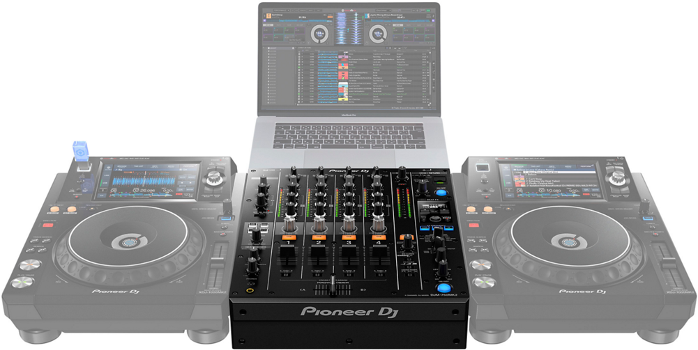 Pioneer Djm 750mk2 4 Channel Dj Mixer With Effects - Pioneer Dj Xdj 1000 Mk2 (1000x986), Png Download