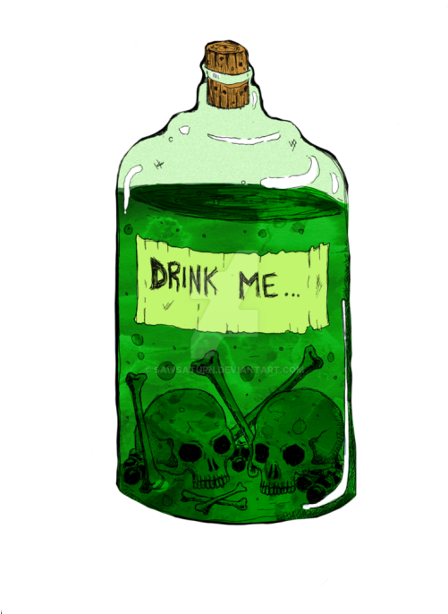 Poison Bottle Drawing Transparent (500x692), Png Download