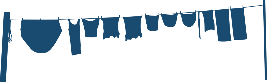 Clothes Line Laundry Clothing Clothespin Washing - Clothesline Clip Art (1098x340), Png Download
