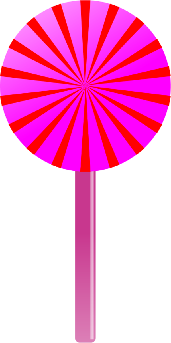 Lollipop Vector Clip Art - Lollipop Pink And White Free Vector (600x1199), Png Download