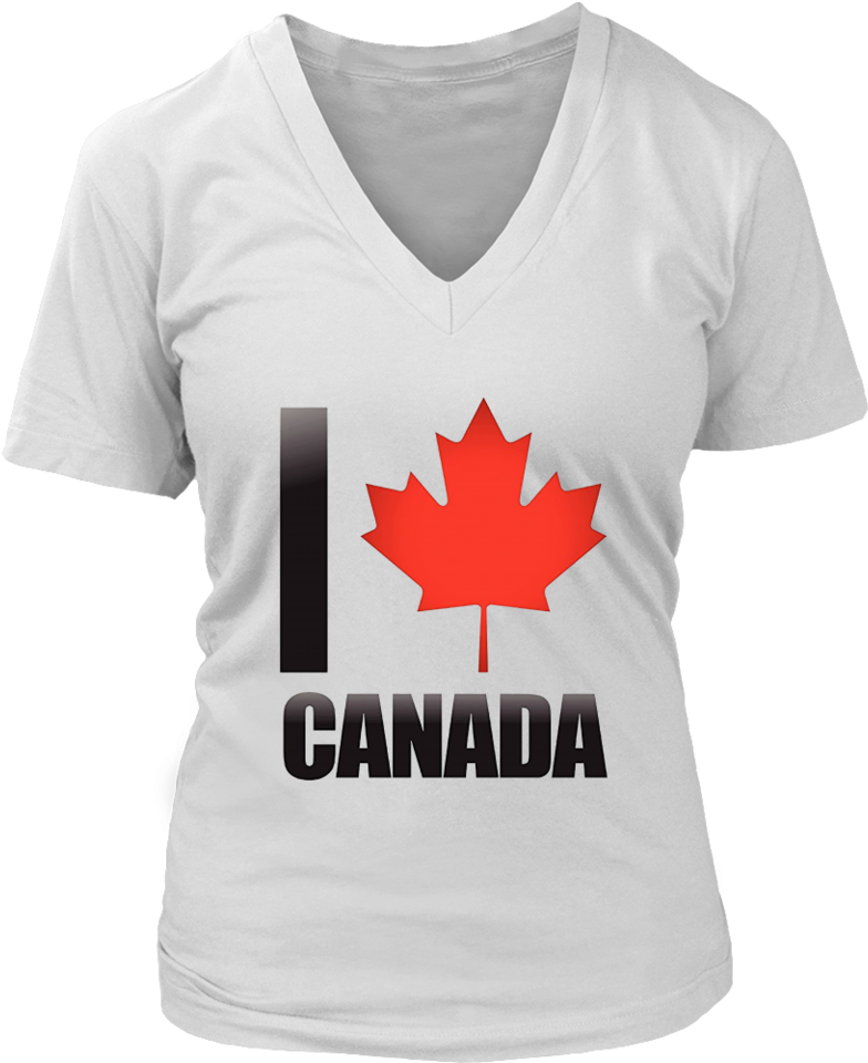 I Love Canada T-shirt With Red Maple Leaf - July Girls Born Shirt (960x960), Png Download