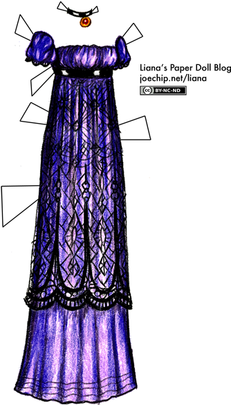 A Purple Satin Empire-waist Gown With A Ruched Bust - Dress (350x585), Png Download