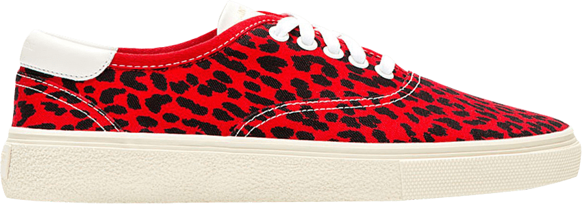 Saint Laurent Skate Lace-up Sneaker 'red Canvas Babycat' - Authentic Unused Saint Laurent Paris Baby Duffle Leopard (850x299), Png Download