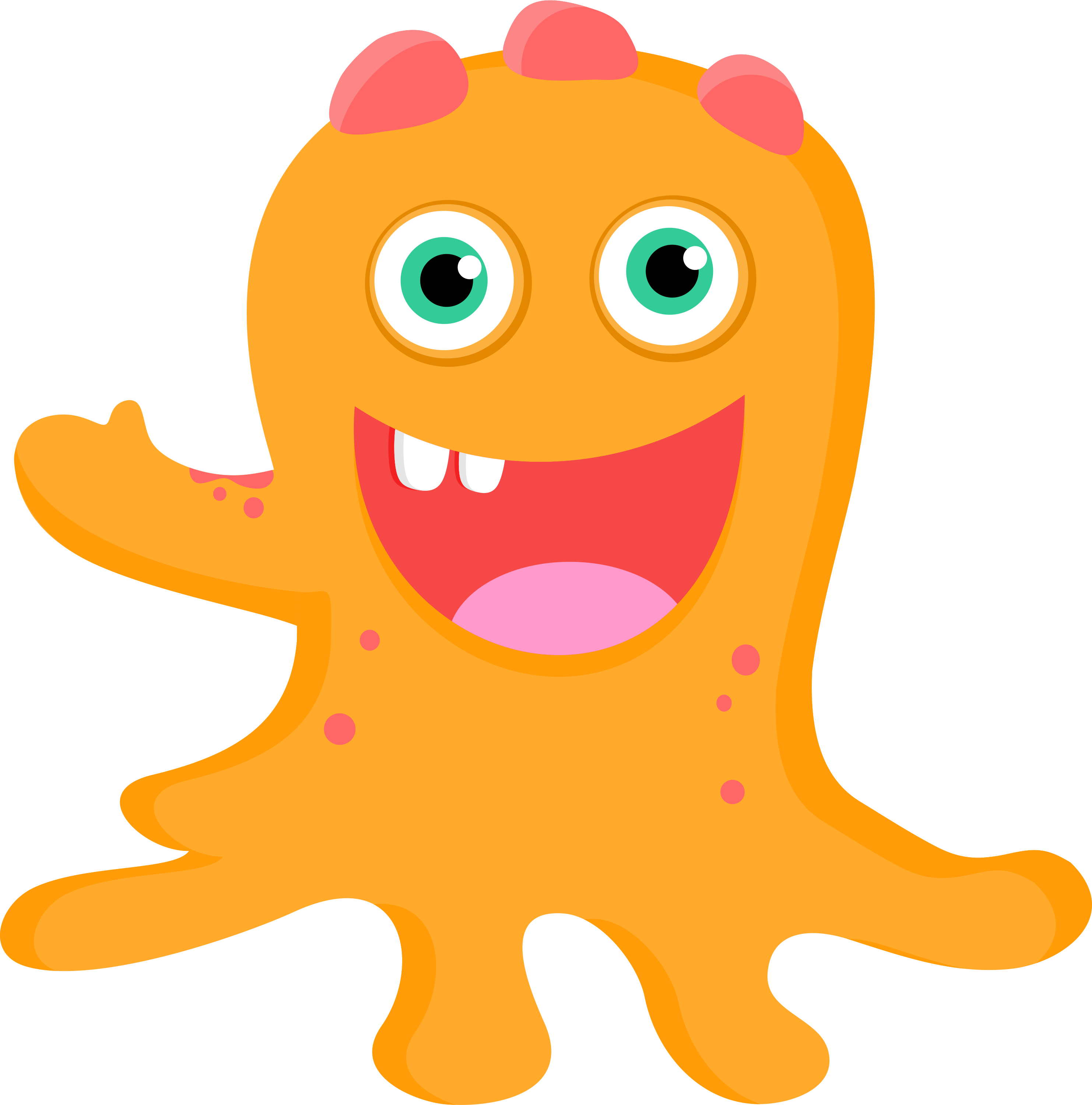 B *✿* De Minus Monster Clipart, Monster Invitations, - Orange Monster Clip Art (2965x3001), Png Download