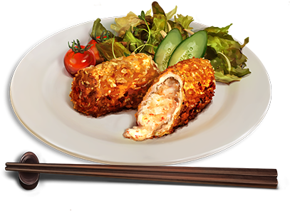 Crab Croquette - 文 アル 食事 (680x481), Png Download