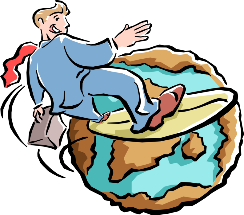Vector Illustration Of Businessman Surfing The World - Surfing The World Wide Web (793x700), Png Download
