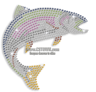 Sparkle Jumping Fish In Multiple Colors Rhinestone - Design (450x450), Png Download