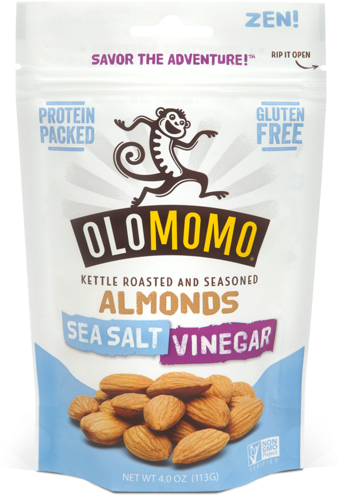 Sea Salt Vinegar Almonds - Olomomo Nut 220115 1 25 Oz Applewood Smoke Cashews (673x1024), Png Download