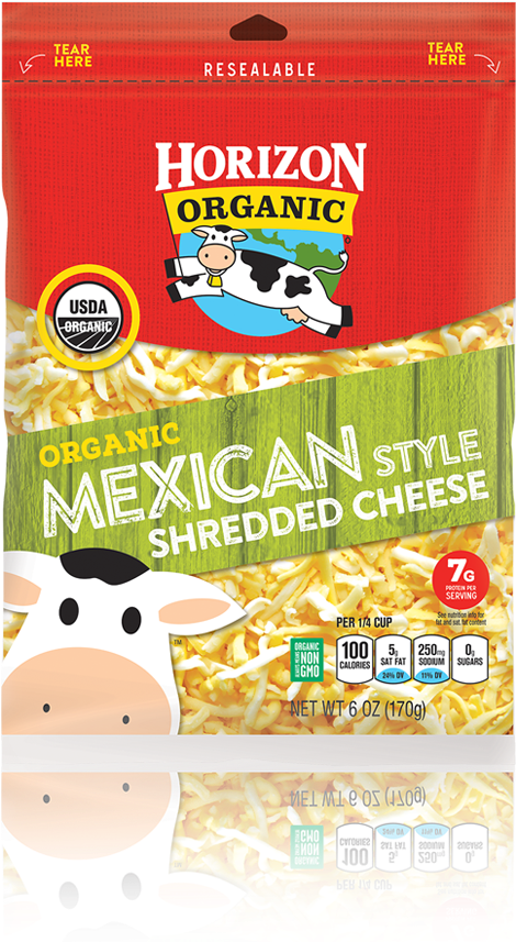Shredded Mexican Cheese - Horizon Mexican Shredded Cheese (552x899), Png Download