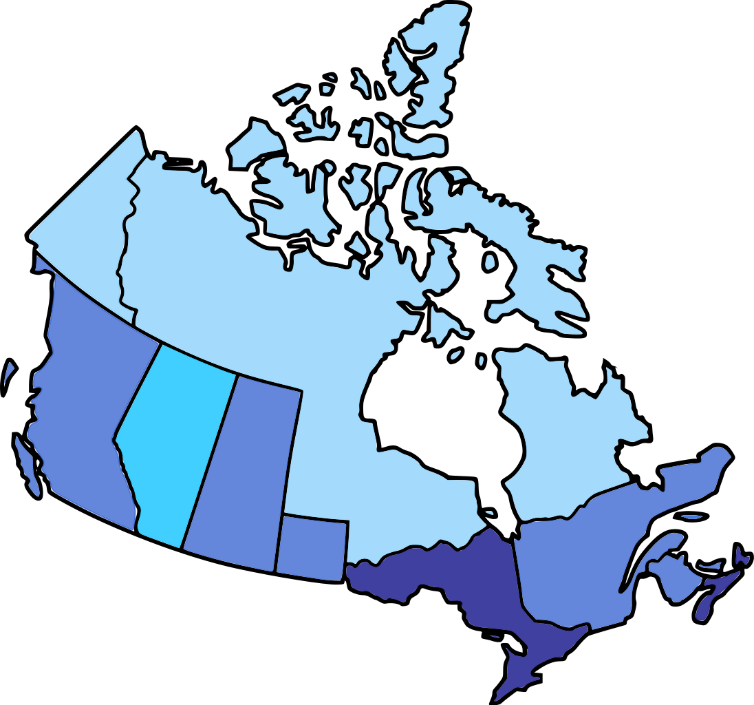 Mcqueen - 13 Canadian Provinces Map (1096x1024), Png Download